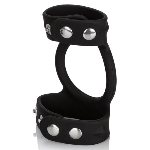 Tri-Snap Cock and Balls Silicone Cage Black - Image 1