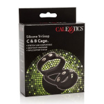 Tri-Snap Cock and Balls Silicone Cage Black - Image 4