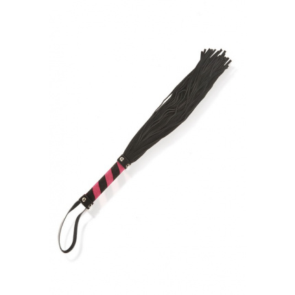 FOUET CUIR BOVIN FUCHSIA/NOIR