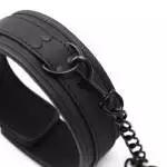 Premium Μαύρο Κολάρο Bondage με λουρί - Image 3