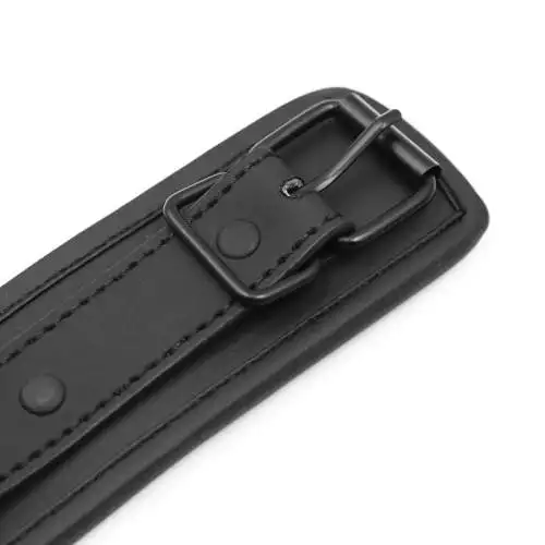 Premium Μαύρο Κολάρο Bondage με λουρί - Image 4