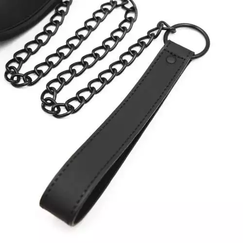 Premium Μαύρο Κολάρο Bondage με λουρί - Image 6