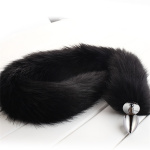 Metal butt plug with huge black tail - Image 3