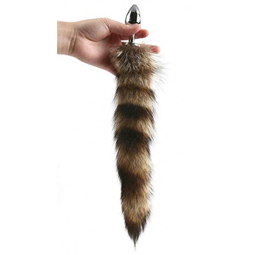 Metal butt plug with racoon tail - Image 1