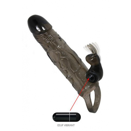 Penis sleeve made of soft jel with vibration for clitoris