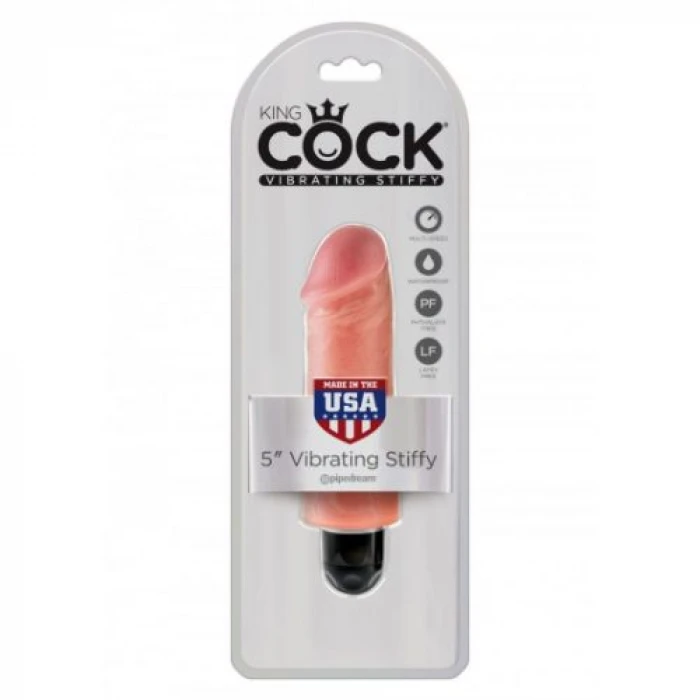 King Cock 5 Inch Vibr Stiffy flesh - Image 2
