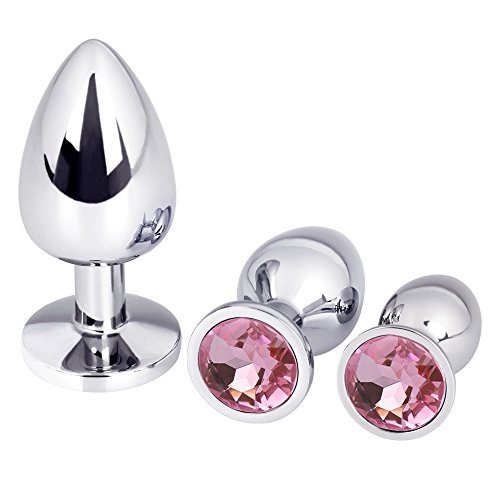 Metal Butt plug with pink Diamond S,M,L - Image 1