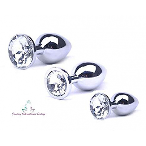 Metal Butt plug with clear Diamond S,M,L - Image 2