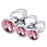 Metal Butt plug with pink Diamond S,M,L - Image 2