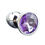 Metal Butt plug with light purple Diamond S,M,L - Image 3