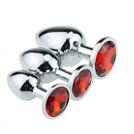 Metal Butt plug with red Diamond S,M,L - Image 2