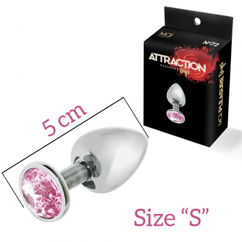 Metal buttplug with pink diamond in choice of Small and Medium size - Image 4