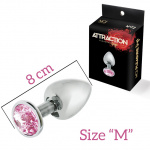 Metal buttplug with pink diamond in choice of Small and Medium size - Image 5