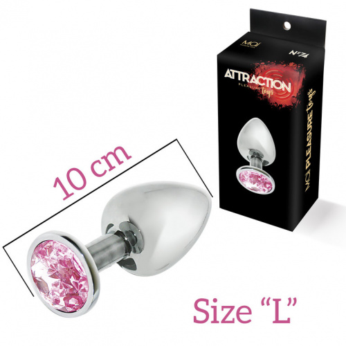 Metal buttplug with pink diamond in choice of Small and Medium size - Image 2