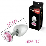 Metal buttplug with pink diamond in choice of Small and Medium size - Image 3