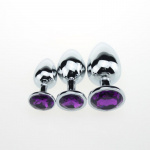 Metal Butt plug with purple Diamond S,M,L - Image 3