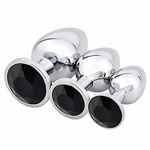 Metal Butt plug with light bue diamond S,M,L - Image 1