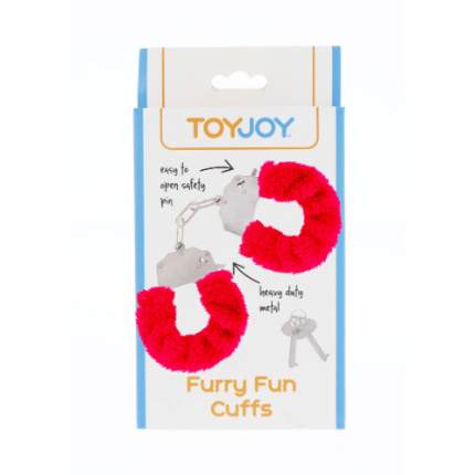 Red Furry Metal Handcuffs
