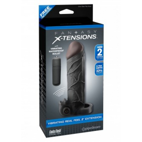 Pipedream Fantasy X-Tensions 2 inch Sleeve - Vibrating - Image 3