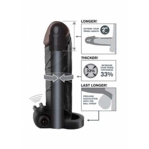 Pipedream Fantasy X-Tensions 2 inch Sleeve - Vibrating - Image 2