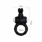 Power Clit Silicone Cockring Black - Image 3