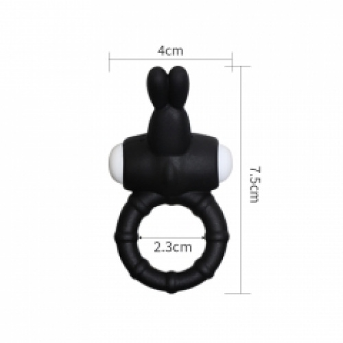 Power Clit Silicone Cockring Black - Image 3