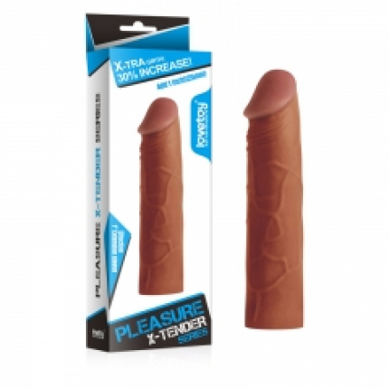 Add 1" Pleasure X Tender Penis Sleeve Σε Καφέ Χρώμα