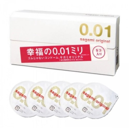 Sagami Original - 0.01 Το πιο λεπτό προφυλακτικό στον κόσμο 5 τεμάχια