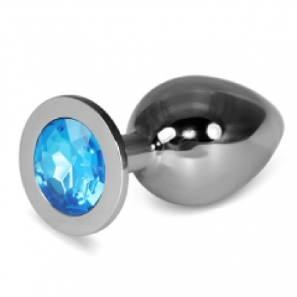 Luxury Silver Large Heavy Metal Connector With Blue Diamond