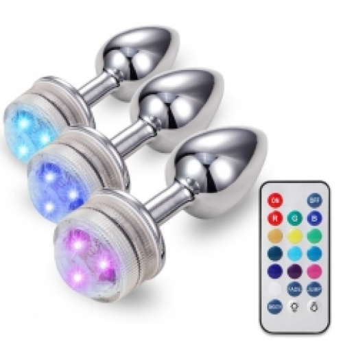 Metal Anal Plug With LED Lighting L - Image 1