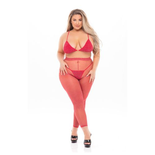 TALL ORDER 3PC LEGGING SET RED, PLUS SIZE - Image 1