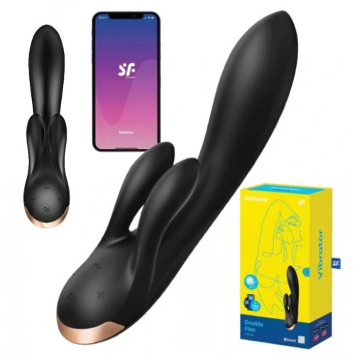 Satisfyer Δονητής Double Flex με App εφαρμογή – Black - Image 1