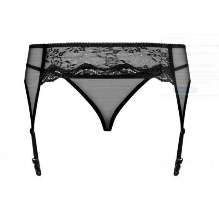 Obsessive Charms Garter Belt with Thong Black - Image 2