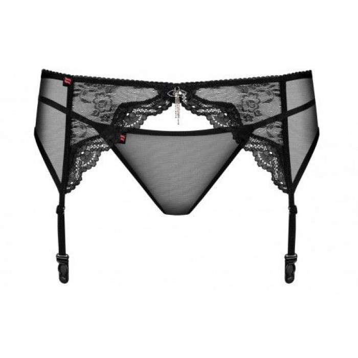 Obsessive Charms Garter Belt with Thong Black - Image 3