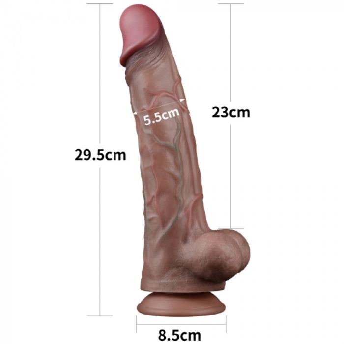 11.5'' Dual Layered Platinum Silicone Cock - Image 2