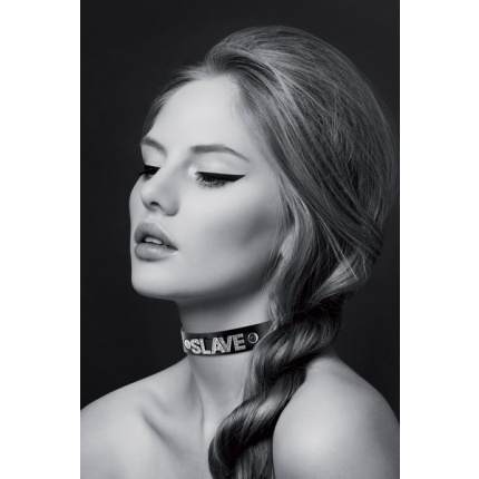 ΔΕΡΜΑΤΙΝΟ κολιέ STRASS SLAVE