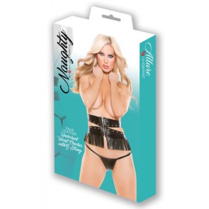 Faux Leather Under Bust Corset - Image 4