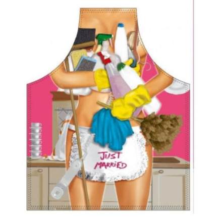Apron-Just Married Domestic Works Woman