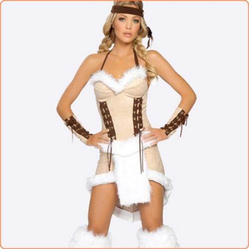 FASHION ABORIGINAL STYLE HALTER 3PCS INDIAN ROLE-PLAYING COSTUME - Image 3