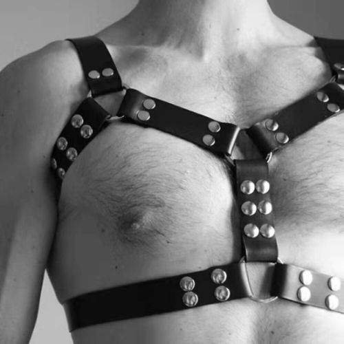 CHEST HARNESS PUNK COSTUME STRAPS - DOUBLE NAIL - Image 2