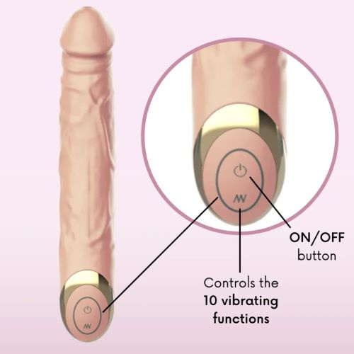 TERRY 10 MODE FLESH G SPOT SILICONE DILDO VIBRATOR - Image 1