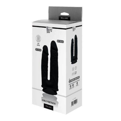 REAL LOVE DUAL DENSITY DOUBLE PENETRATOR BLACK - Image 9