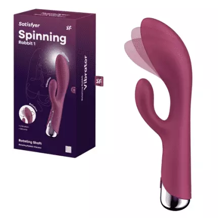 SATISFYER SPINNING RABBIT 1 RED WITH CIRCULAR MOVEMENT