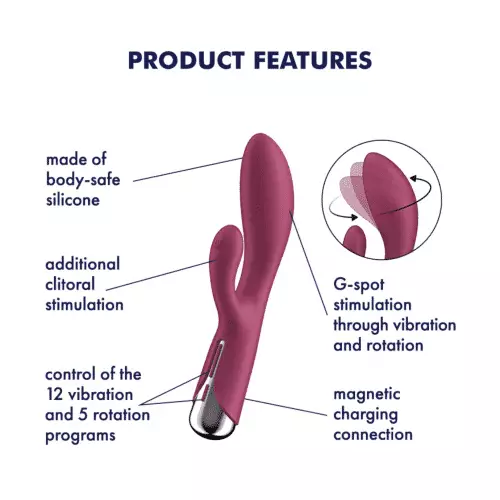 SATISFYER SPINNING RABBIT 1 RED WITH CIRCULAR MOVEMENT - Image 3