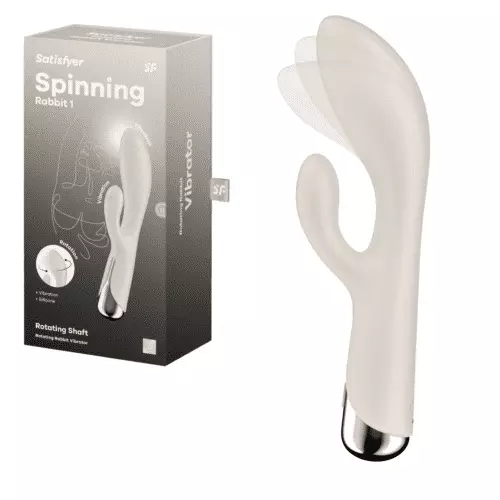 SATISFYER SPINNING RABBIT 1 BEIGE WITH CIRCULAR MOVEMENT(ΜΕ ΚΥΚΛΙΚΗ ΚΙΝΗΣΗ) - Image 1