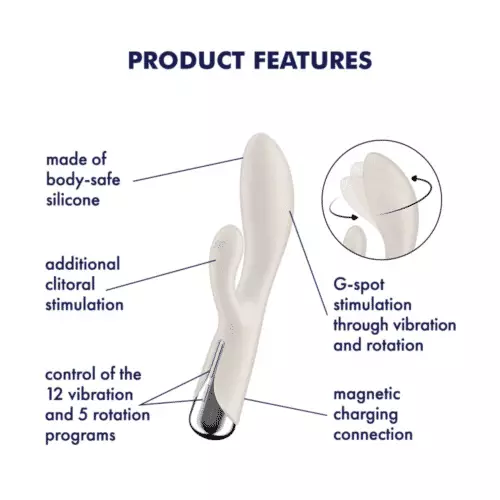 SATISFYER SPINNING RABBIT 1 BEIGE WITH CIRCULAR MOVEMENT(ΜΕ ΚΥΚΛΙΚΗ ΚΙΝΗΣΗ) - Image 11