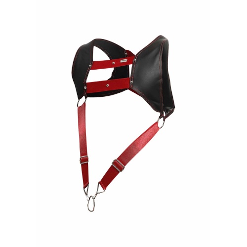 MOB Eroticwear Dngeon Top Cockring Harness Red/Black - Image 7